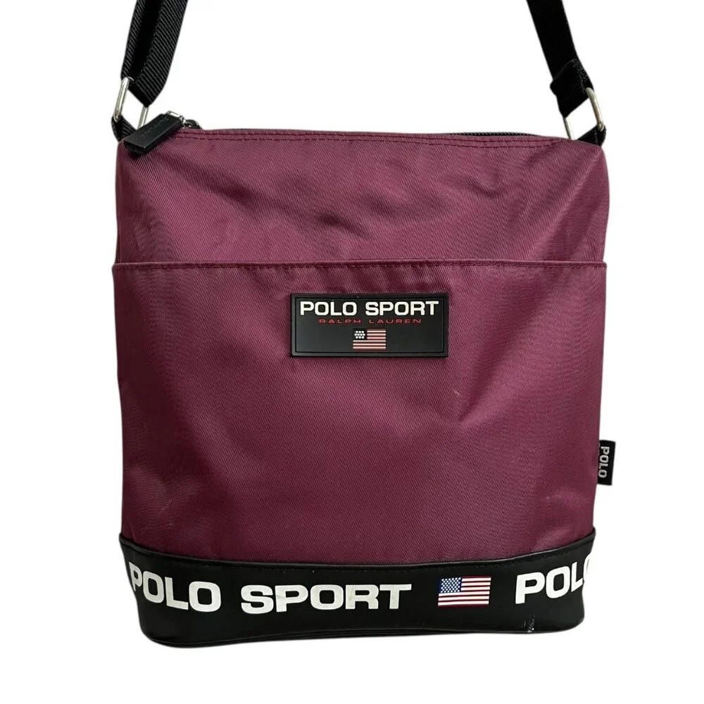 Polo Sport Nylon Crossbody Bag‎ Purple Streetwear Y2K Sporty Gorpcore